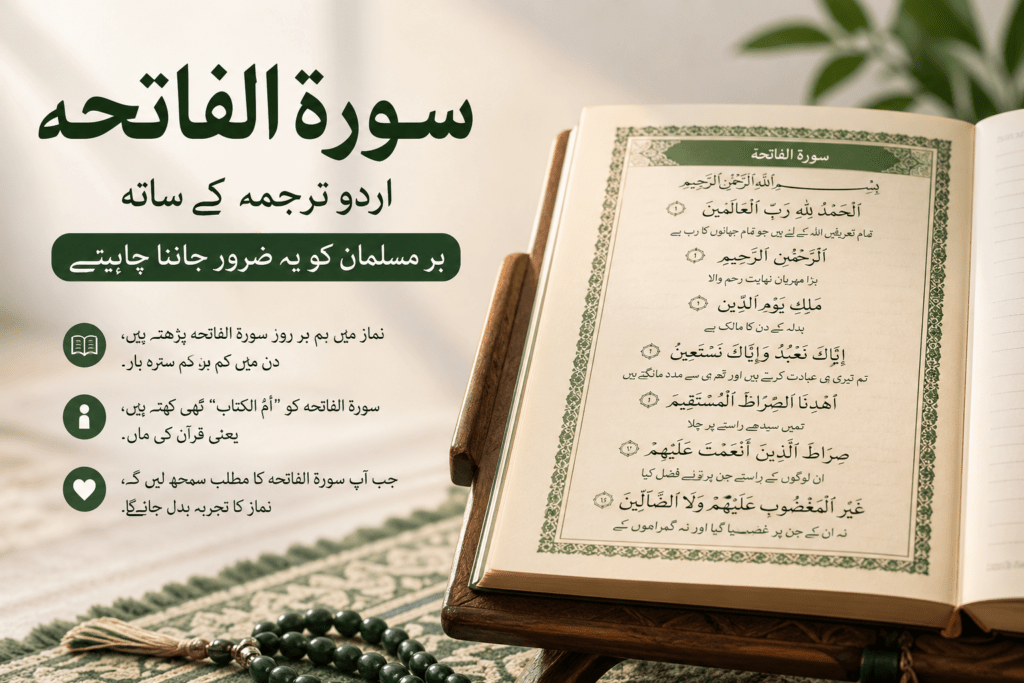 سورۃ الفاتحہ اردو ترجمہ کے ساتھ | ہر مسلمان کو یہ ضرور جاننا چاہیے